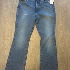 Good American Boot Cut Women’s 10/30 Medium Wash Blue Distressed